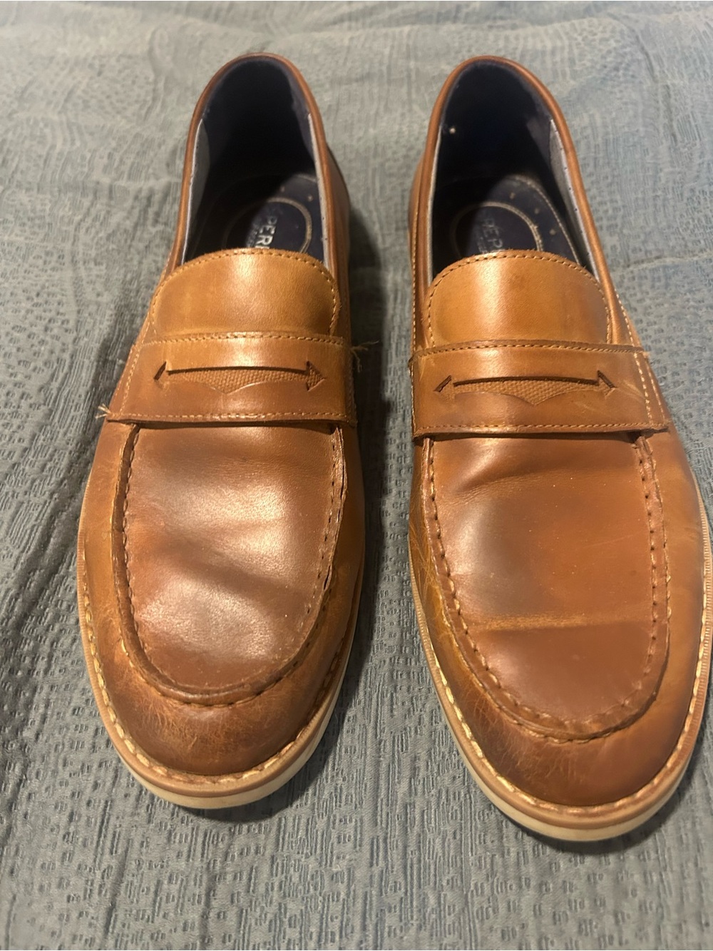 Sperry Men's Tan Leather Penny Loafers